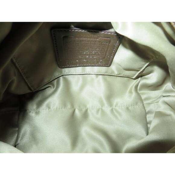 Coach 2005 Canvas & Leather Pochette Demi Bag White w/ gold Zebra Print Accents - Picture 7 of 12